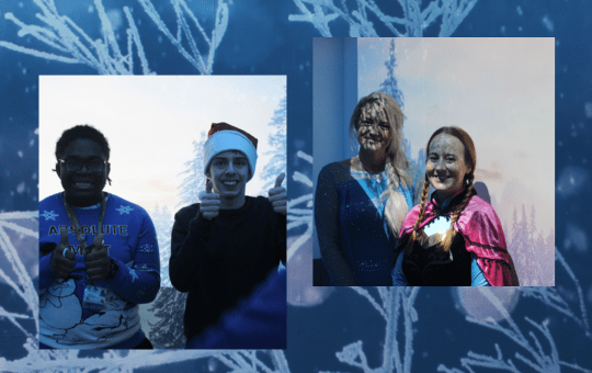 CPA students having fun at the Frozen sensory experience with Elsa and Anna