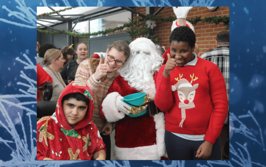 CPA students with Santa at Winter Wonderland