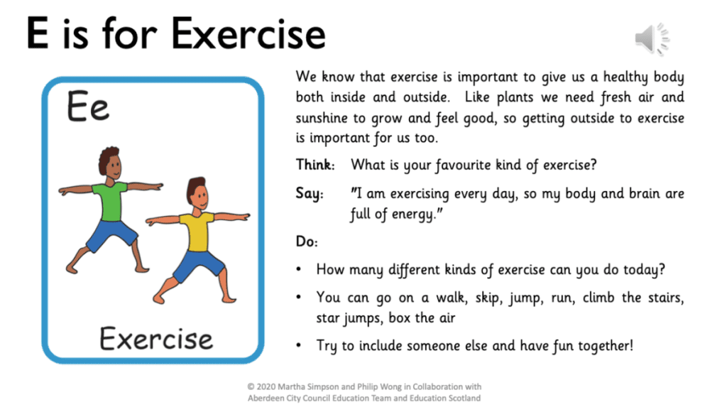 E is for Exercise