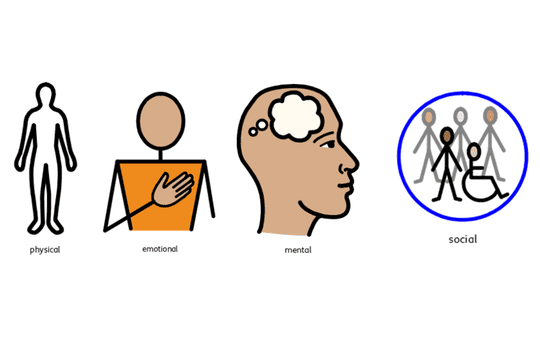 Physical, emotional, mental, social symbols