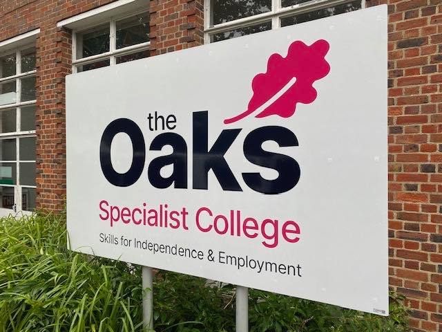 The Oaks Specialist College Skills for Independence and Employment signage