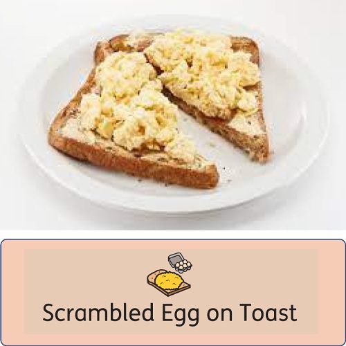 Scrambled eggs on toast