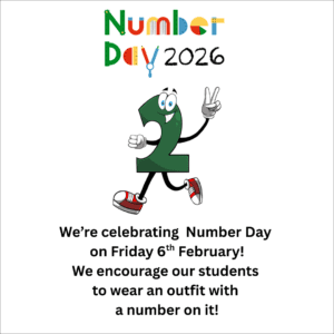 Number Day 2026 - We're celebrating Number Day on Friday 6th February! Dress up in a number themed outfit.