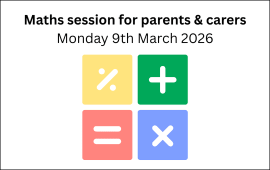 Maths session for parents & carers Monday 9th March 2026