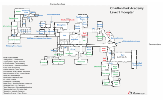Charlton Park Academy Floor Plan Ground Floor Charlton Park Academy Floor Plan Ground Floor