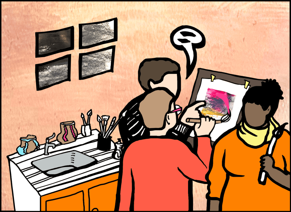 Students in an art class Illustration: Copyright Dr Penelope Mendonca Students in an art class Illustration: Copyright Dr Penelope Mendonca