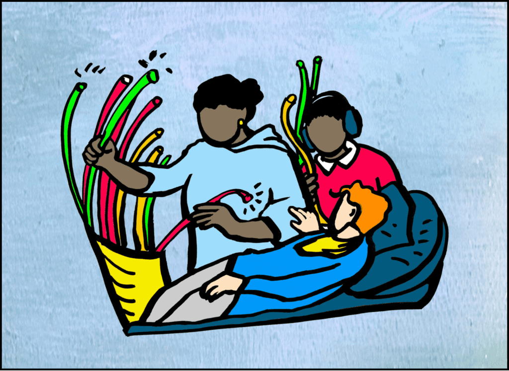 Students in a sensory room Illustration: Copyright Dr Penelope Mendonca Students in a sensory room Illustration: Copyright Dr Penelope Mendonca